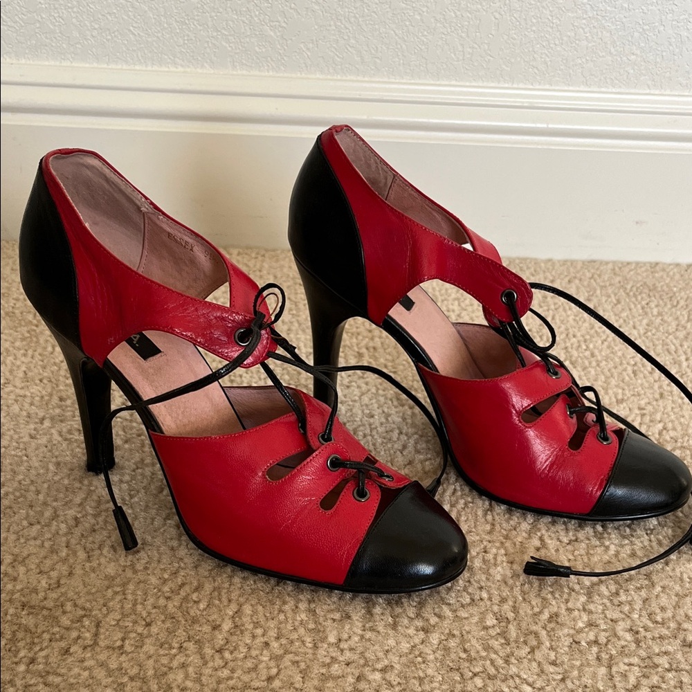 Red & Black NYLA Spectator pumps